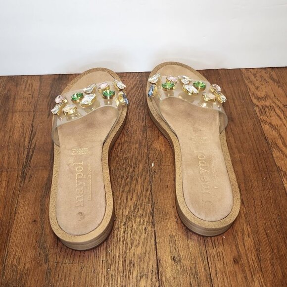 Anthropologie MAYPOL Gemstone PVC Clear Plexi Slides - Picture 4 of 10